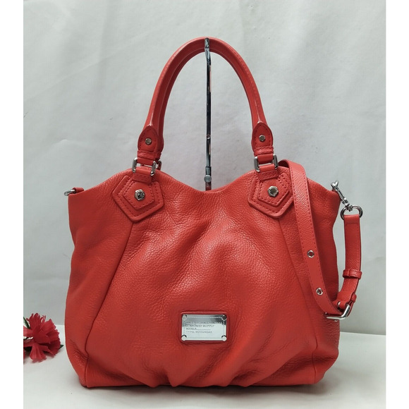 Marc by Marc Jacobs Classic Q Scarlet Red Leather Double Handles Shoulder Bag - Picture 1 of 16